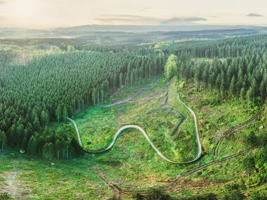 Alte Bobbahn am Spießberg aus der Vogelperspektive