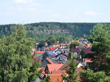 Ausblick auf den Hainfelsen in Finsterbergen